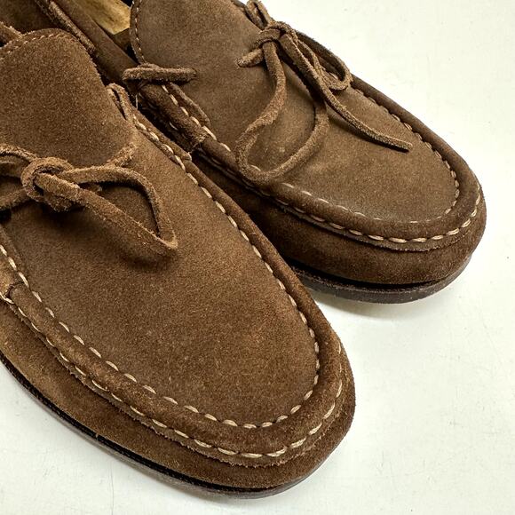 EXCELLENT Carmina x Epaulet Snuff Brown Suede String Loafers Hand Grade 7.5 - Picture 7 of 12